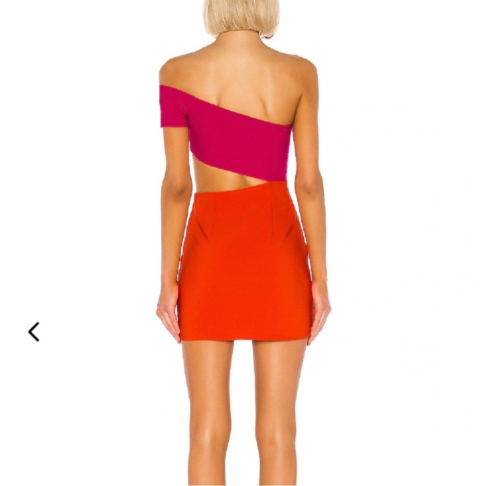 Lovers + Friends Colorblock Mini Dress - Fuchsia and Tangerine NWOT - Picture 2 of 4
